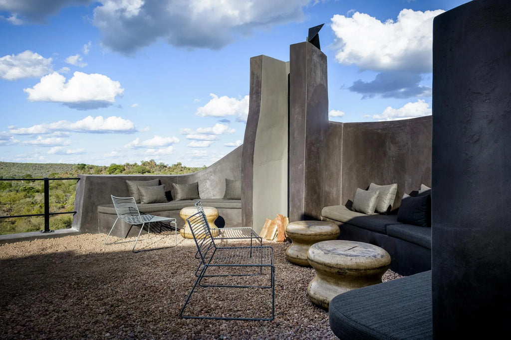 Outdoor Lounge Area at Singita Lebombo Lodge, Kruger National Park, South Africa.