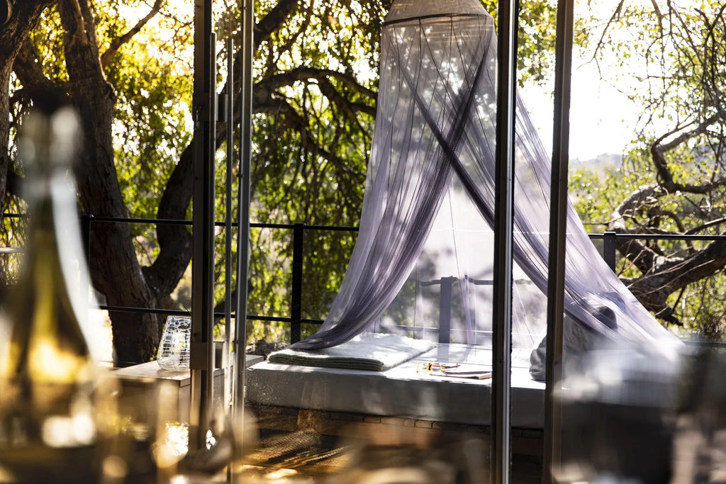 Daybed at Singita Lebombo Lodge, Kruger National Park, South Africa.