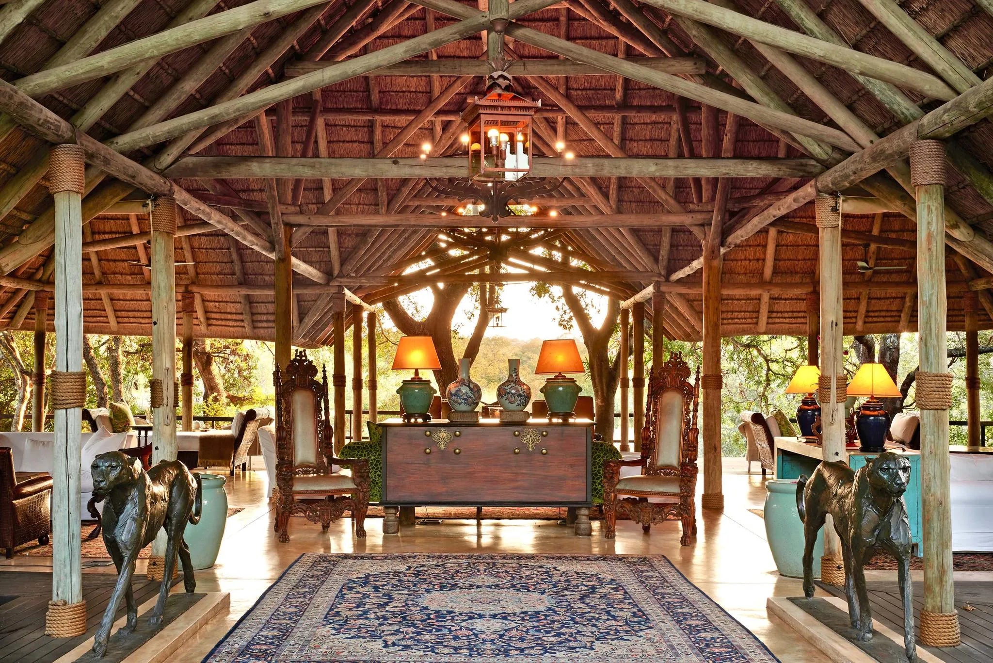 Malewane Lodge - Entrance at Malewane Lodge at Royal Malewane, Thornybush Game Reserve, South Africa.