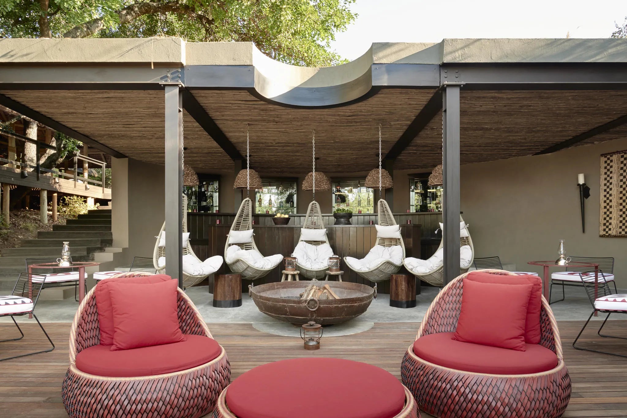 Malewane Lodge - Masiya Bar at Malewane Lodge at Royal Malewane, Thornybush Game Reserve, South Africa.