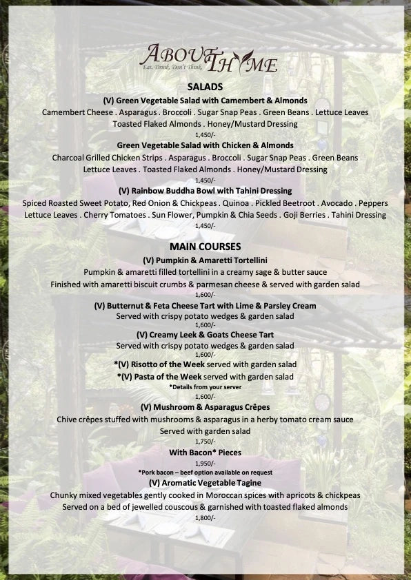 About Thyme Restaurant, Nairobi Kenya
