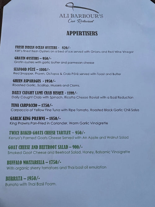 Ali Barbour's Cave Restaurant, Mombasa Kenya
