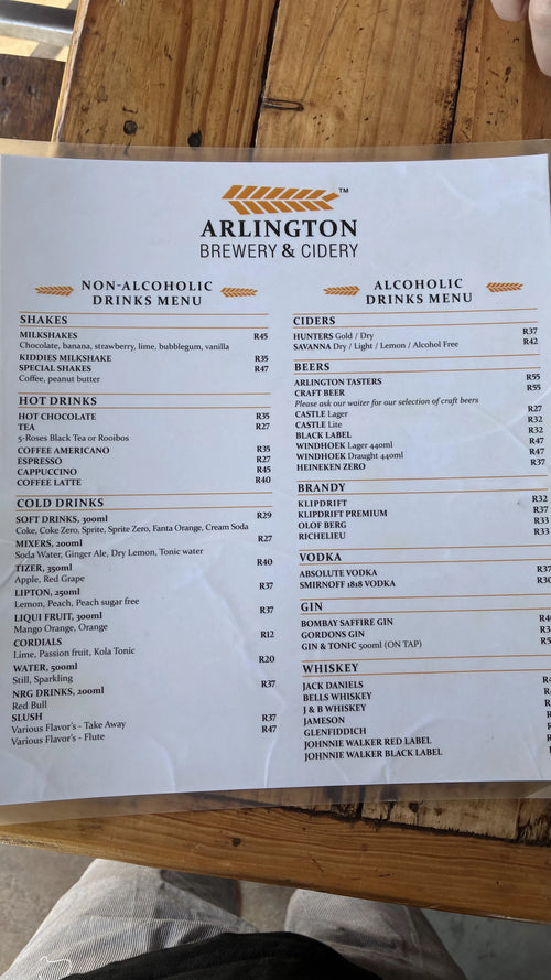 Arlington Brewery and Cidery, Pretoria South Africa
