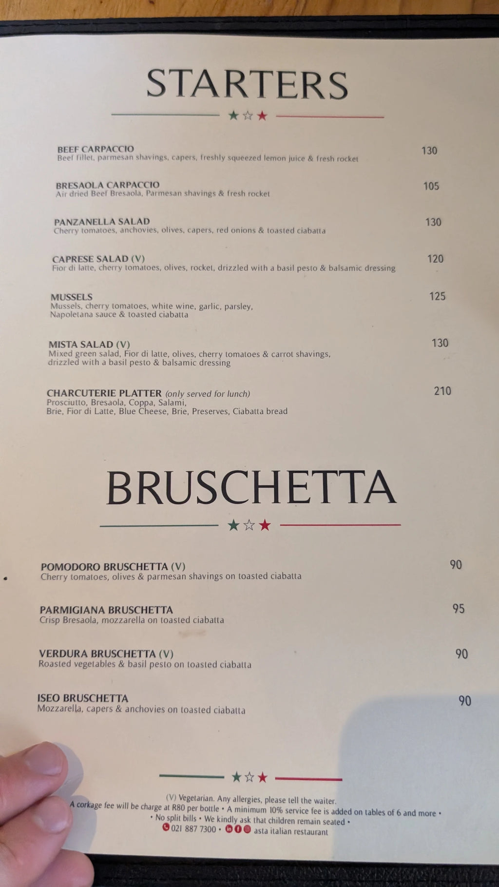 Asta Italian Restaurant, Stellenbosch South Africa