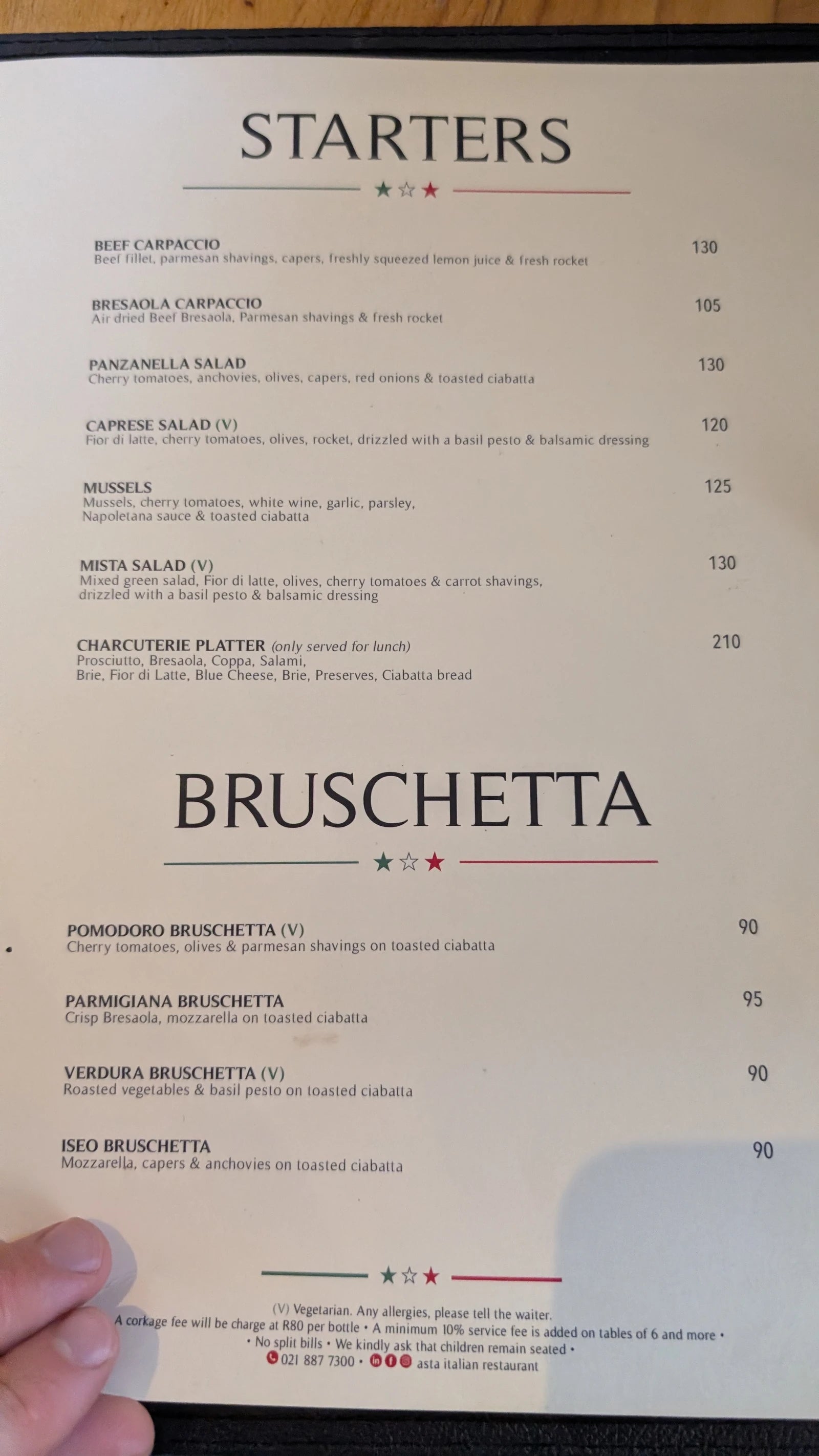 Asta Italian Restaurant, Stellenbosch South Africa
