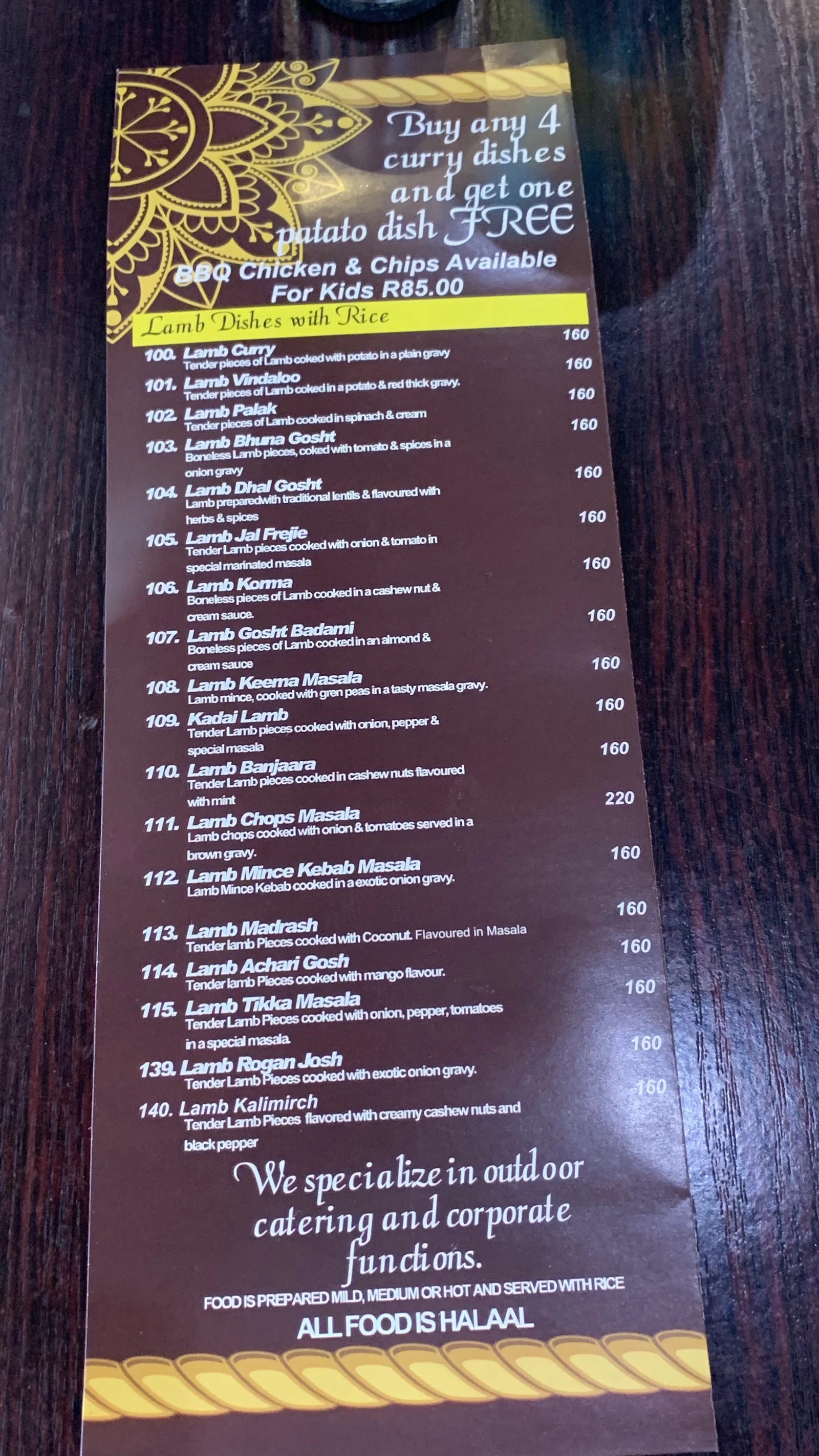 Banjaara Indian Restaurant & take-away weltevreden park town square, Johannesburg South Africa