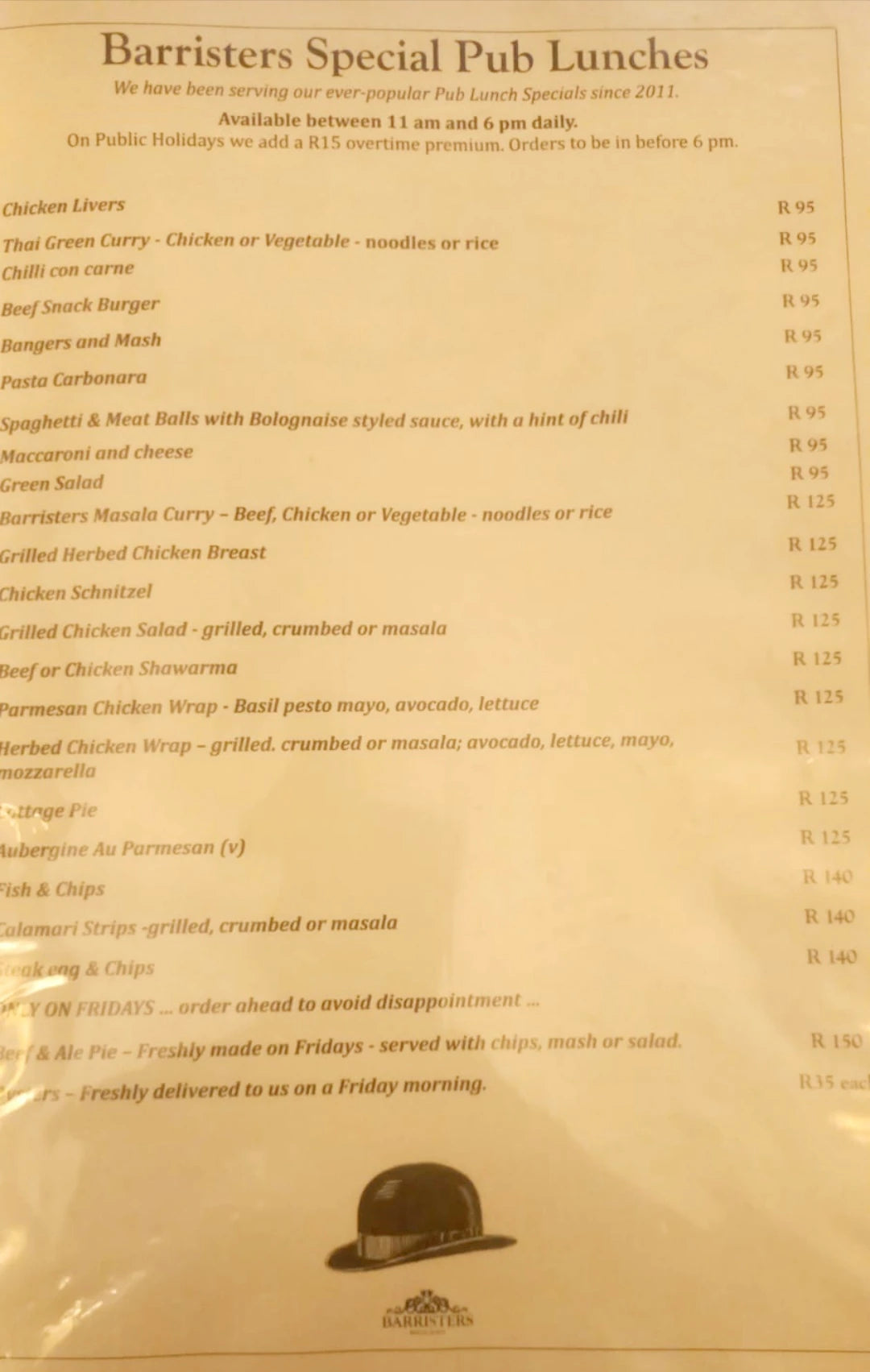 Barristers Grill & Cafe Newlands, Cape Town South Africa