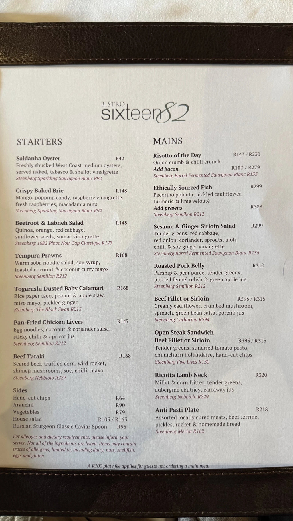 Bistro Sixteen82, Cape Town South Africa