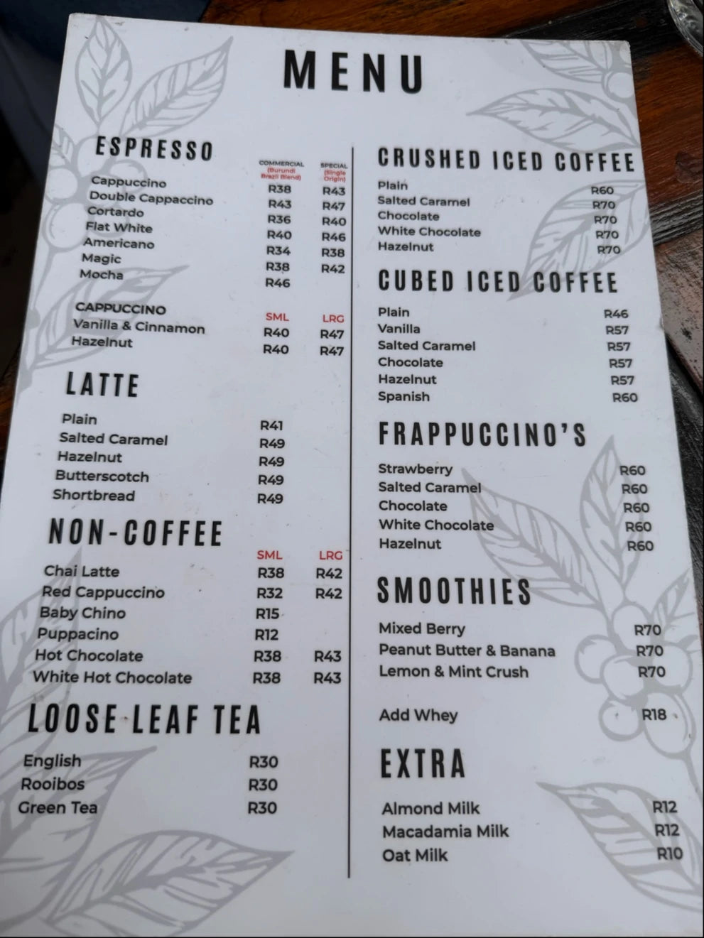 Boston Brew Coffee Shop, Durban South Africa