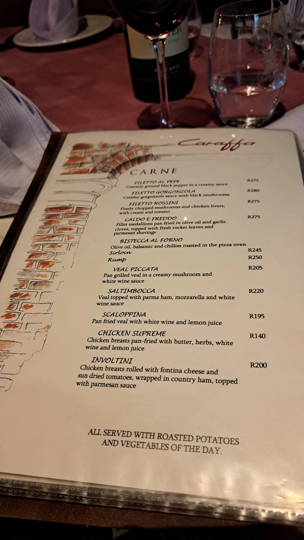 Caraffa Restaurant, Pretoria South Africa