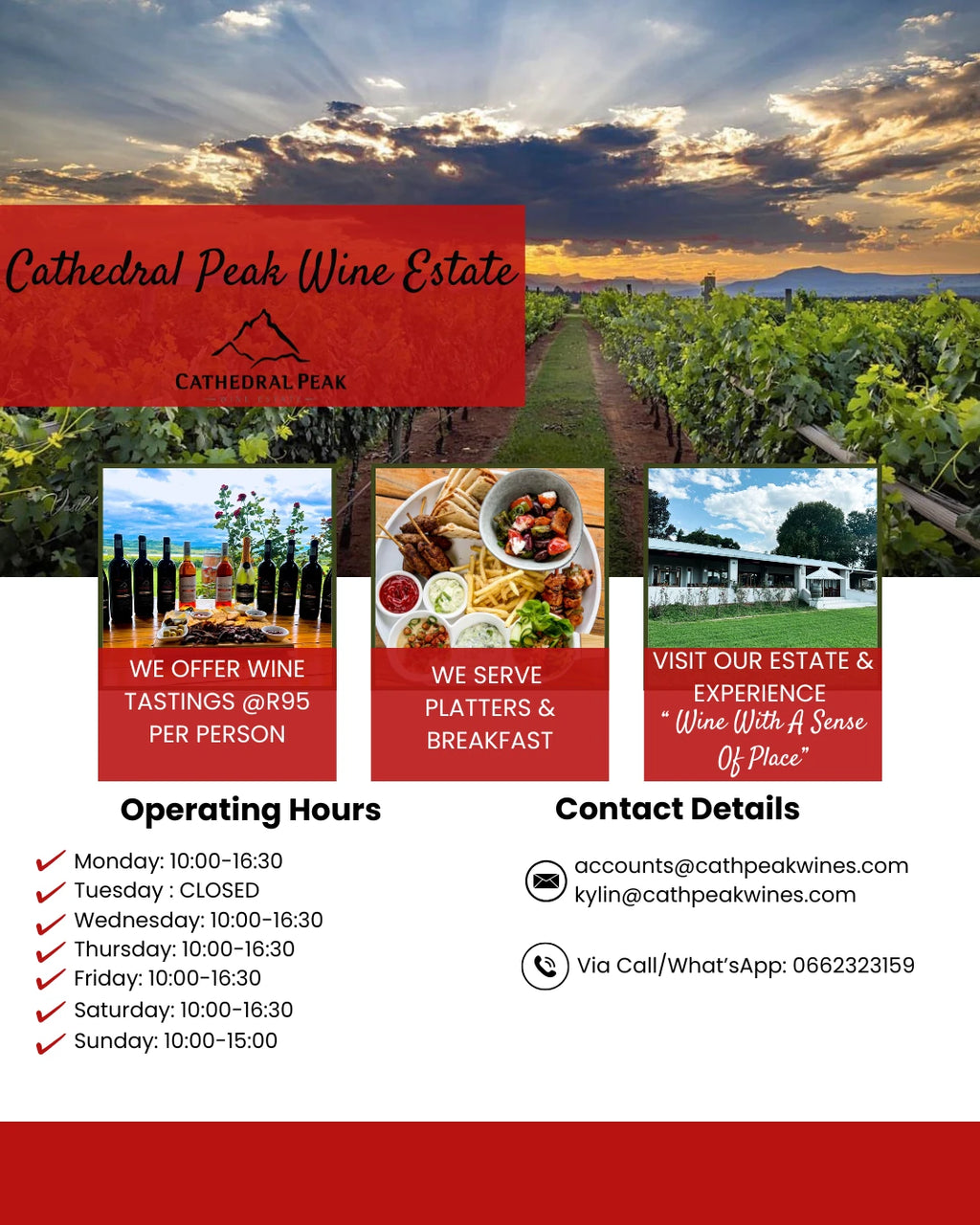 Cathedral Peak Wine Estate, Winterton South Africa