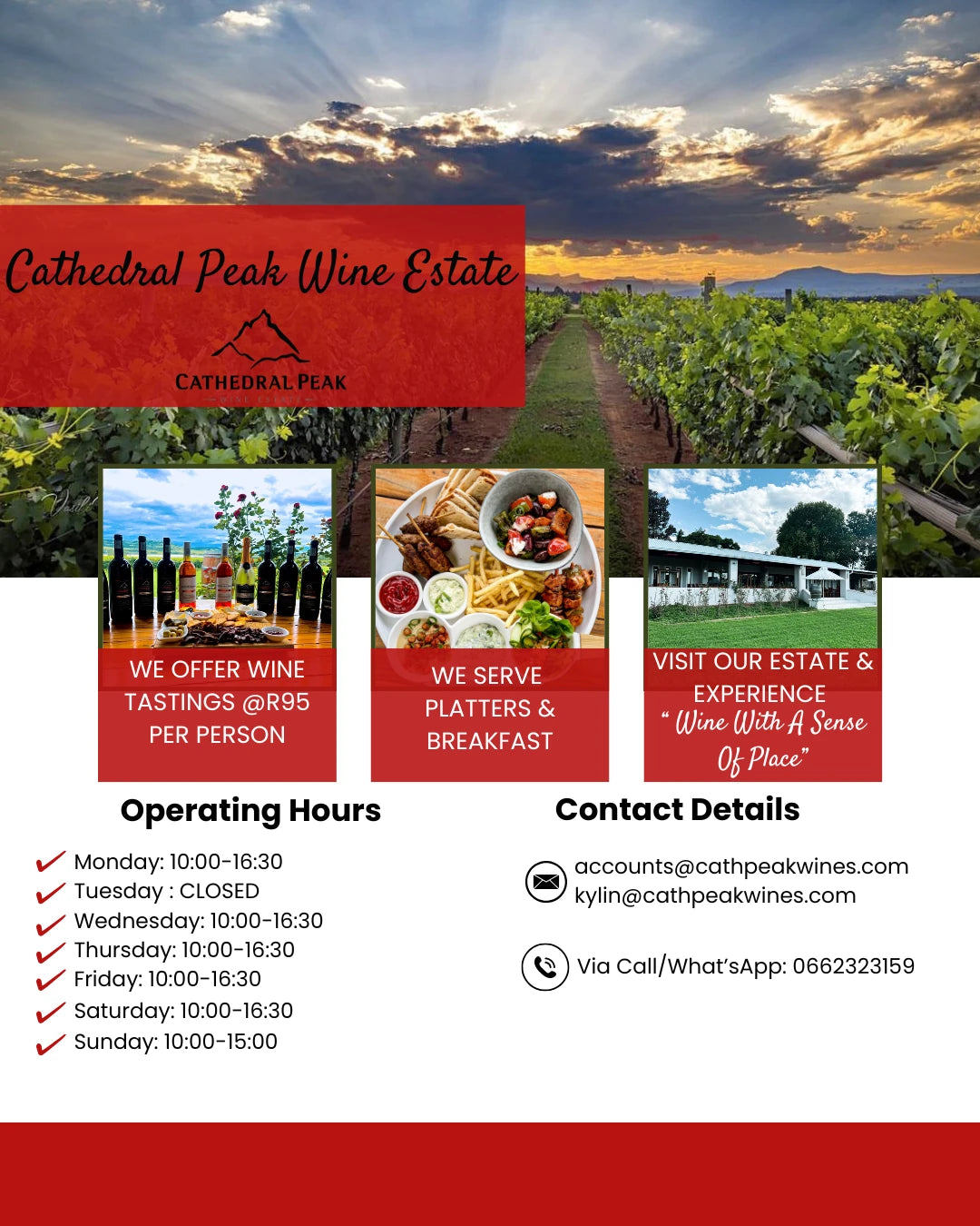 Cathedral Peak Wine Estate, Winterton South Africa