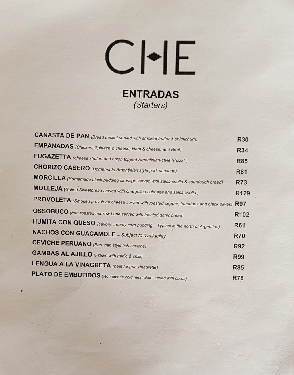 Che Argentine Grill, Johannesburg South Africa