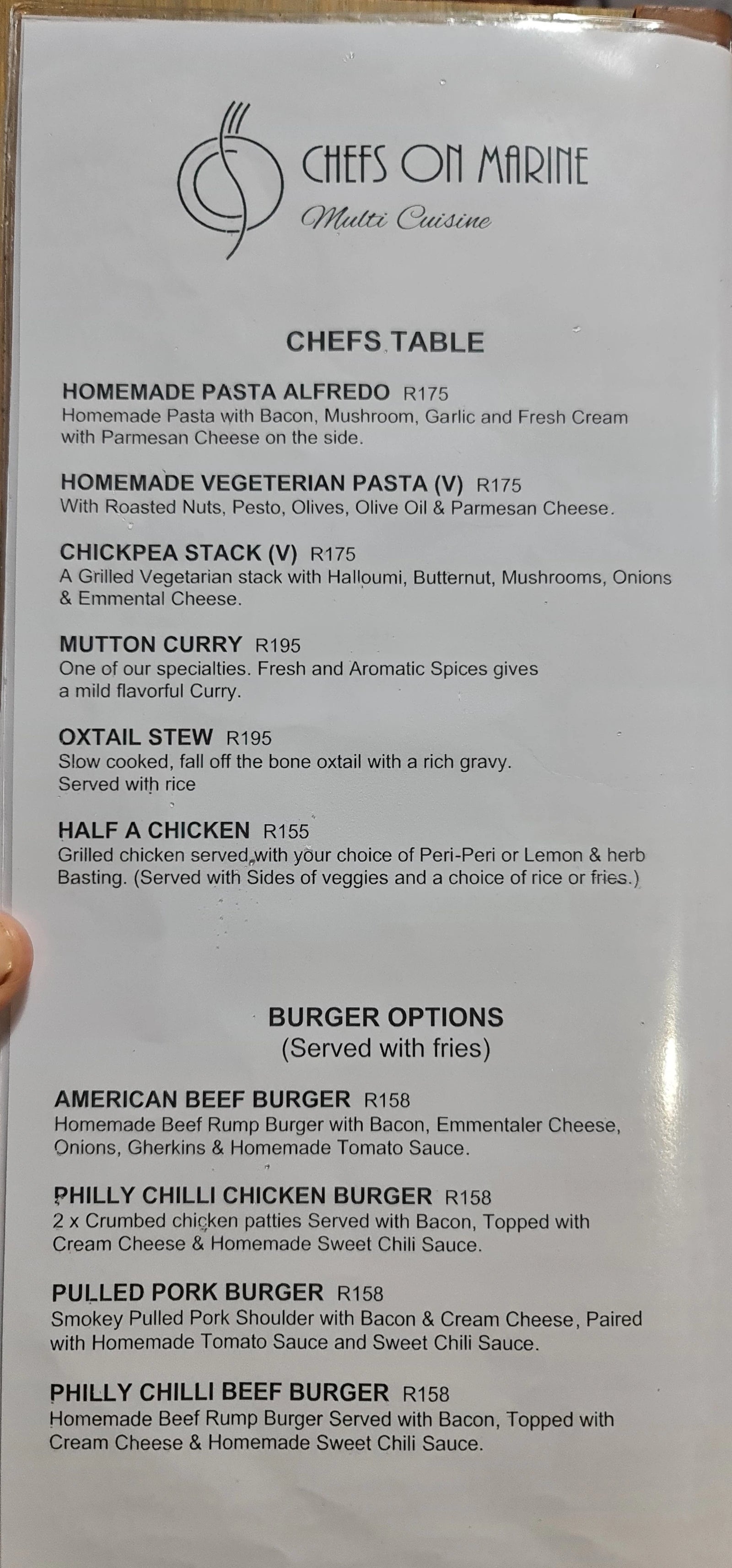 Chefs On Marine, Margate South Africa