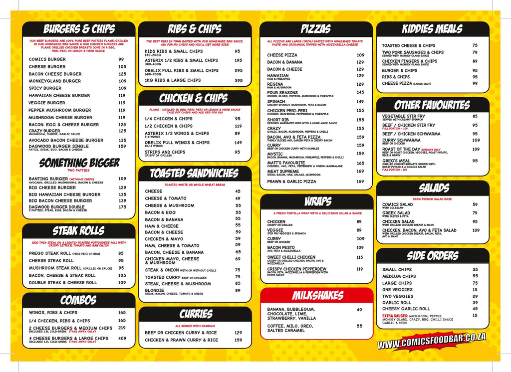 Comics - Food Bar & Take Away, Durban South Africa