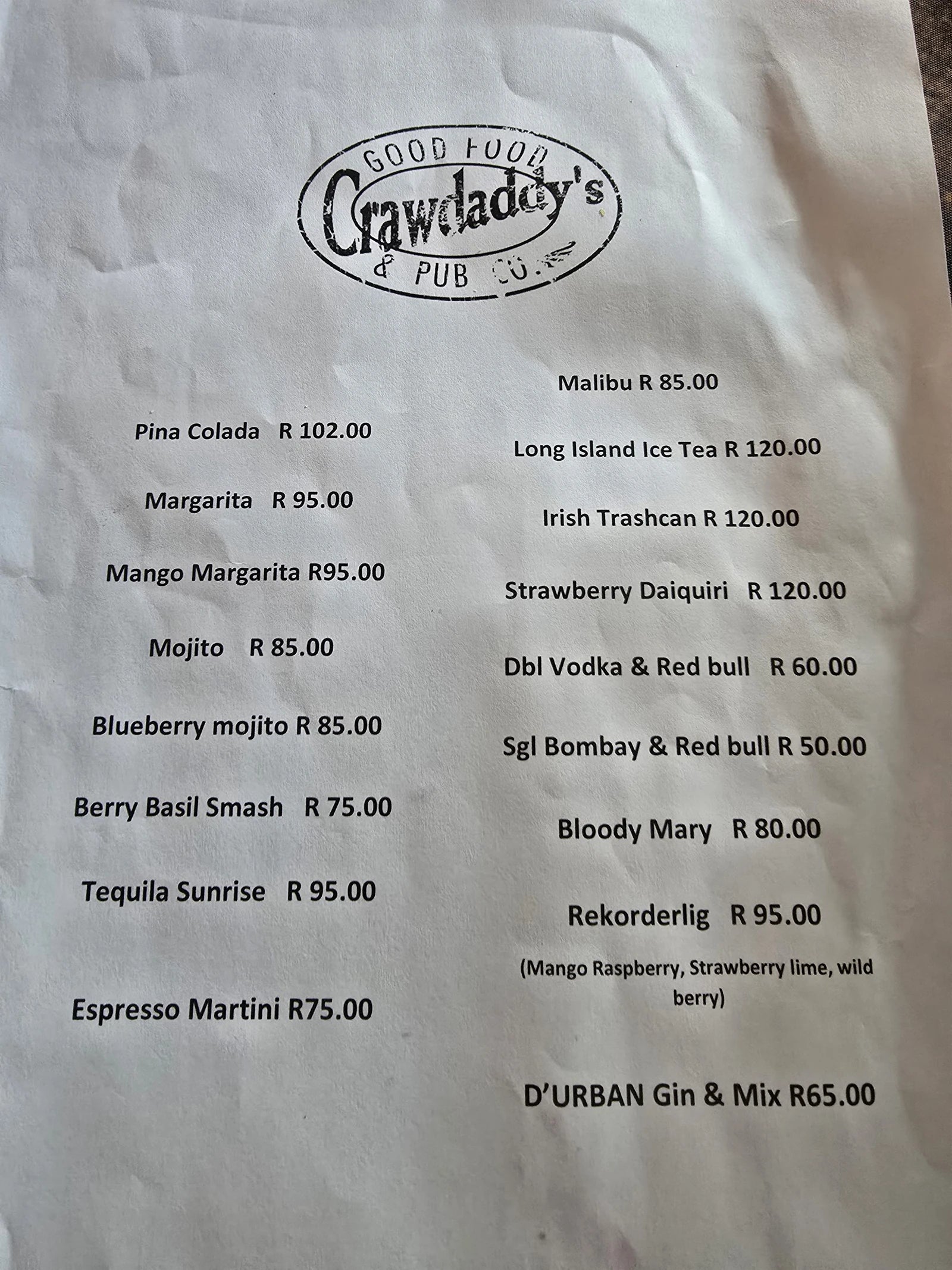 Crawdaddy's Brooklyn, Pretoria South Africa