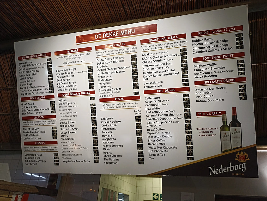 De Dekke Restaurant, 
De Dekke Shopping Complex N2 South Africa