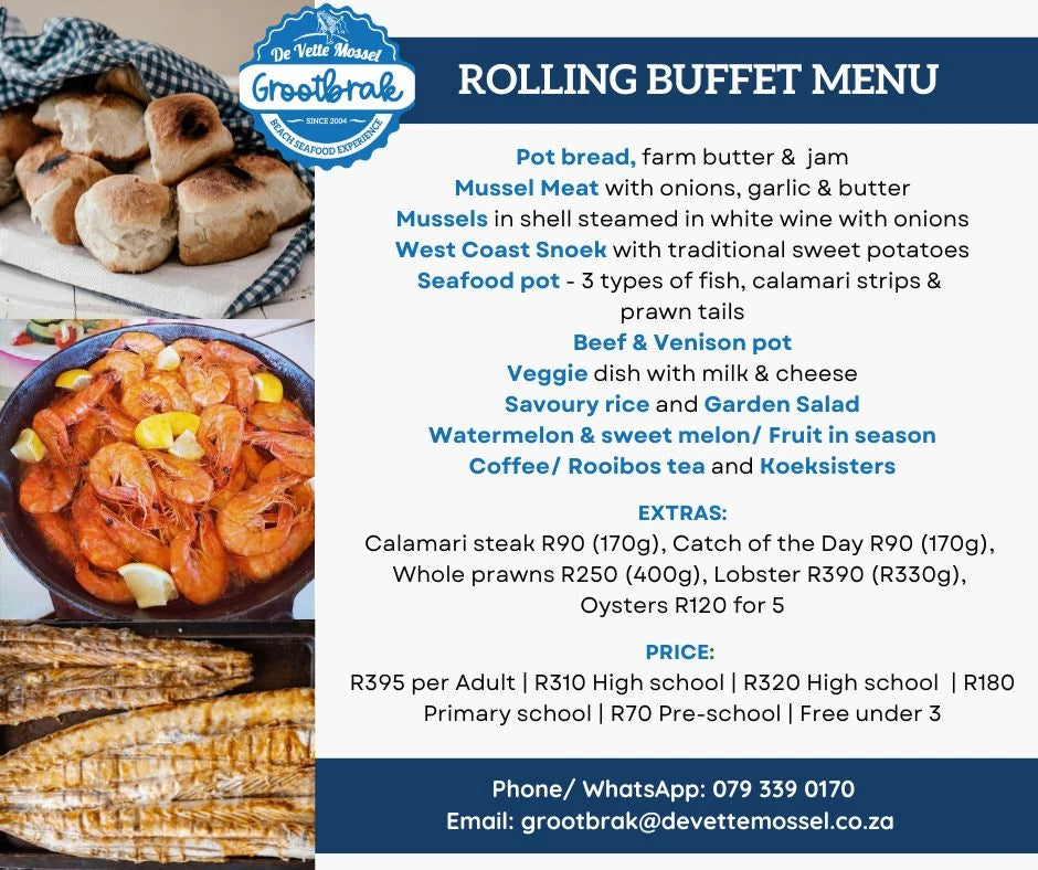 De Vette Mossel Grootbrak | Beach Seafood Restaurant Experience, Great Brak River South Africa