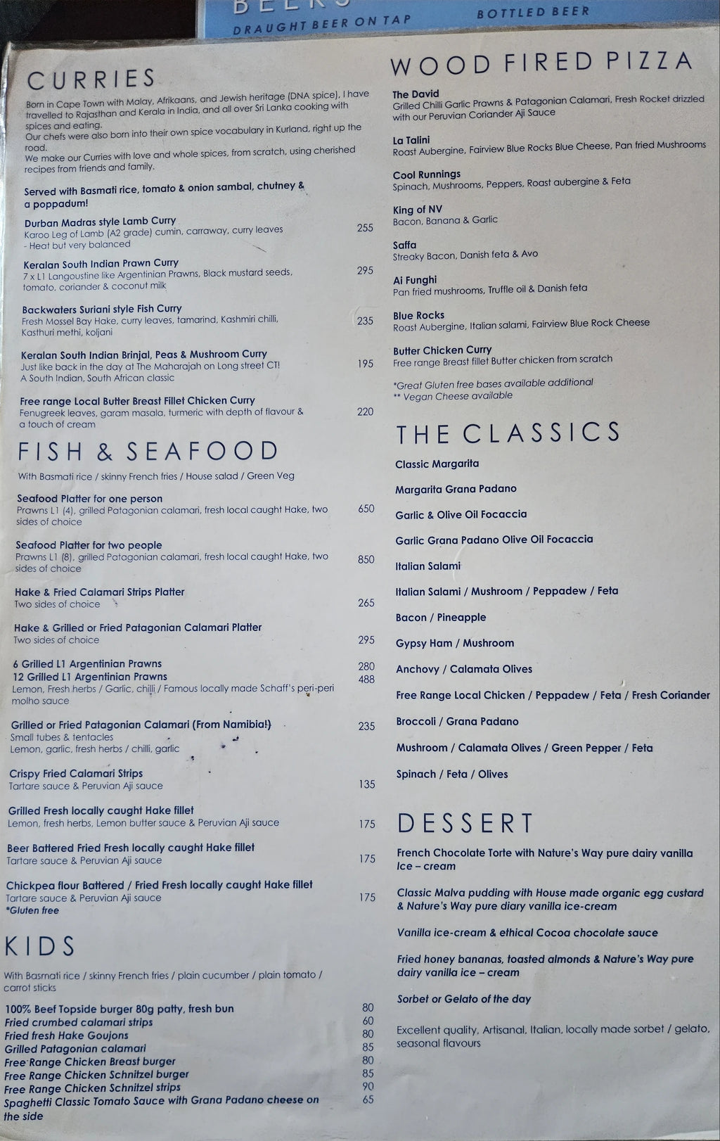 Delfinos Seaside Restaurant, Mossel Bay South Africa
