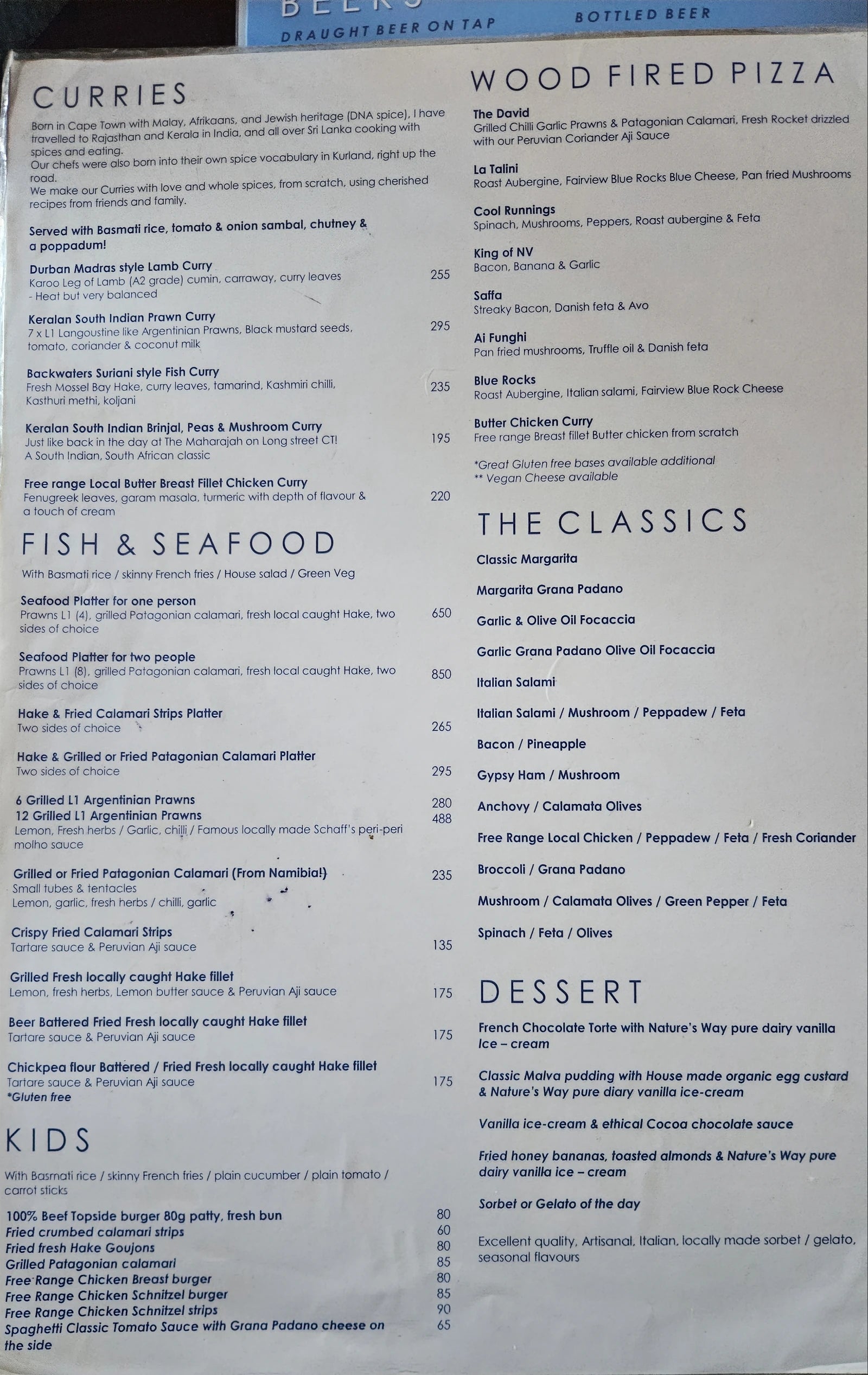 Delfinos Seaside Restaurant, Mossel Bay South Africa