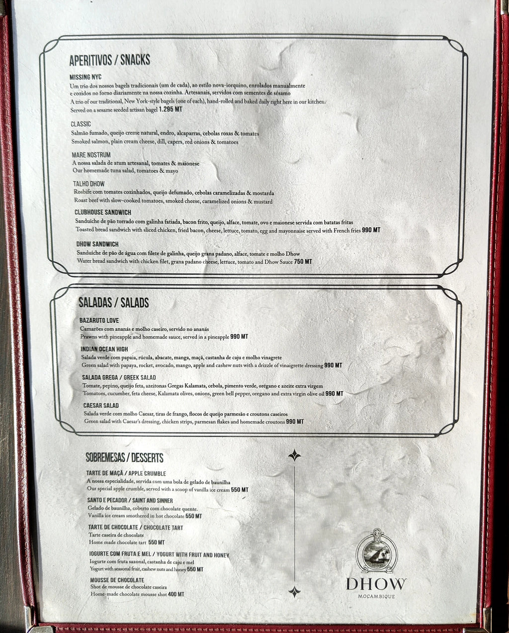 Dhow Restaurant and Art Gallery, Maputo Mozambique
