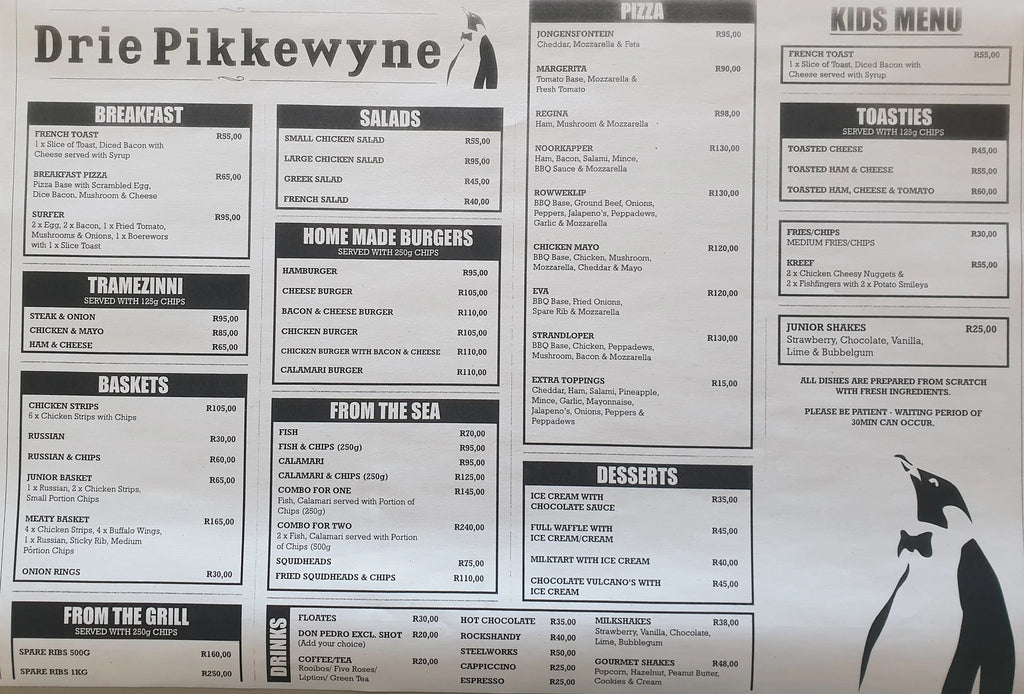 Drie Pikkewyne Restaurant, Groot-Jongensfontein South Africa