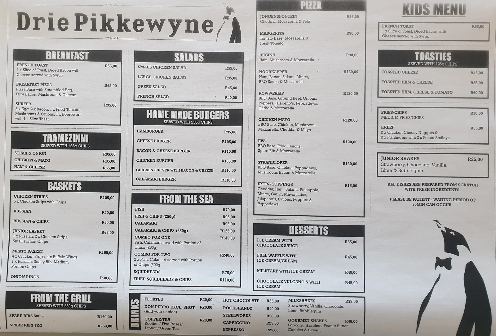 Drie Pikkewyne Restaurant, Groot-Jongensfontein South Africa