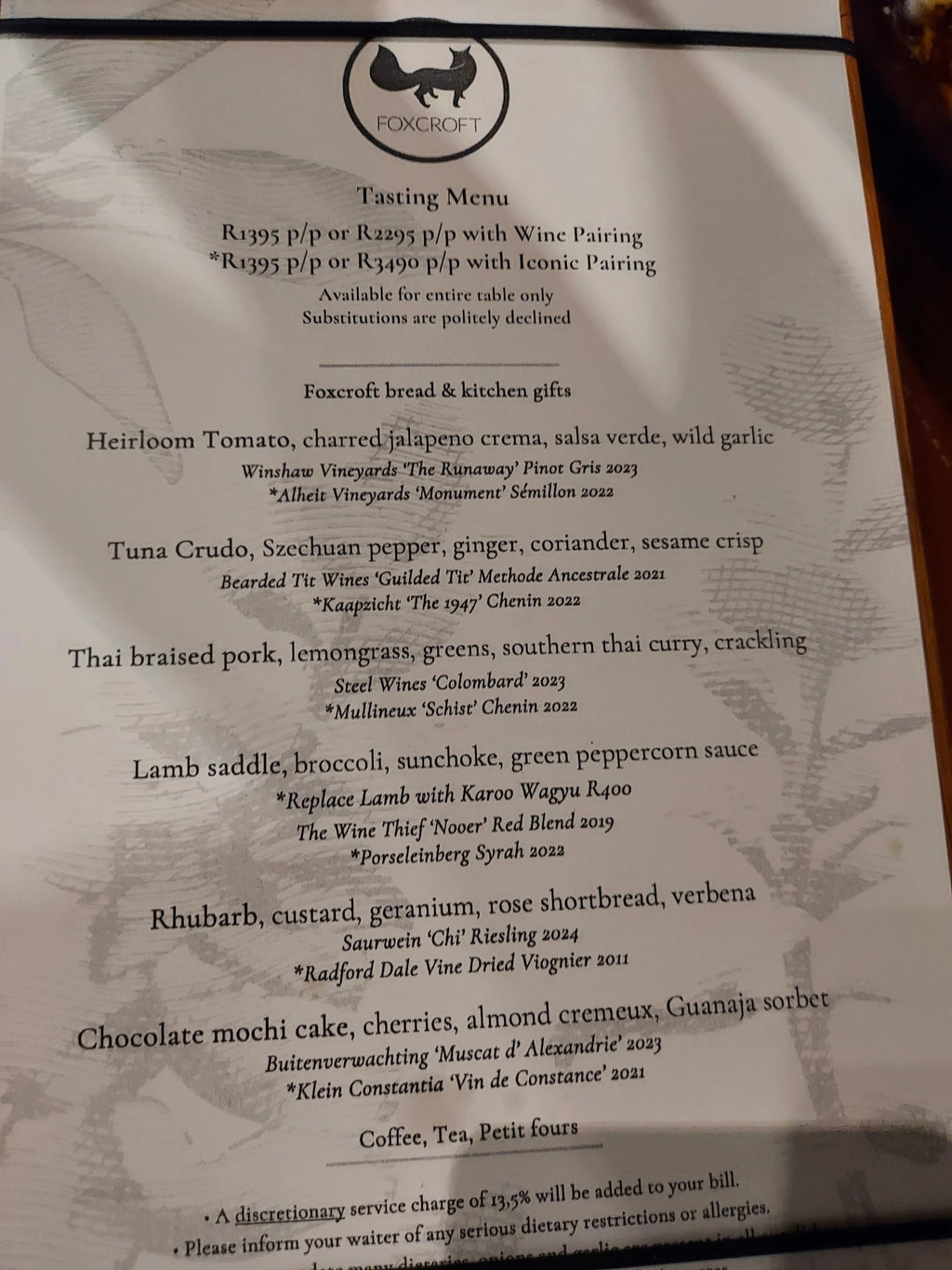 Foxcroft Restaurant, Cape Town South Africa