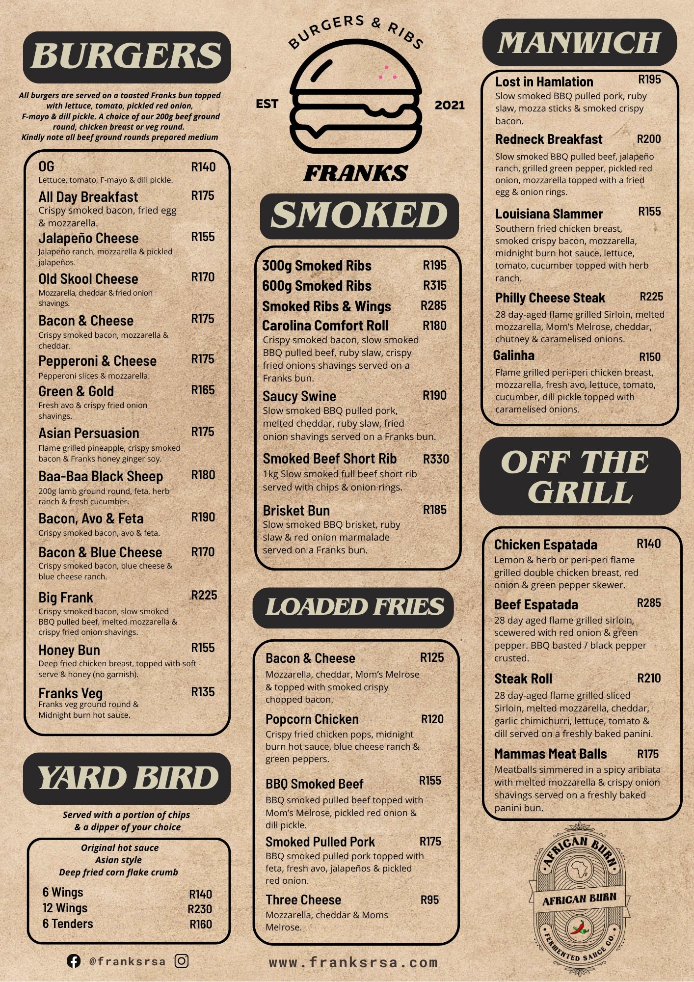 Franks Burgers & Ribs Blairgowrie, Johannesburg South Africa