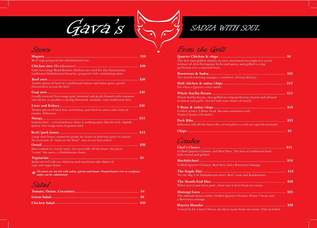 Gavas Restaurant, Harare Zimbabwe