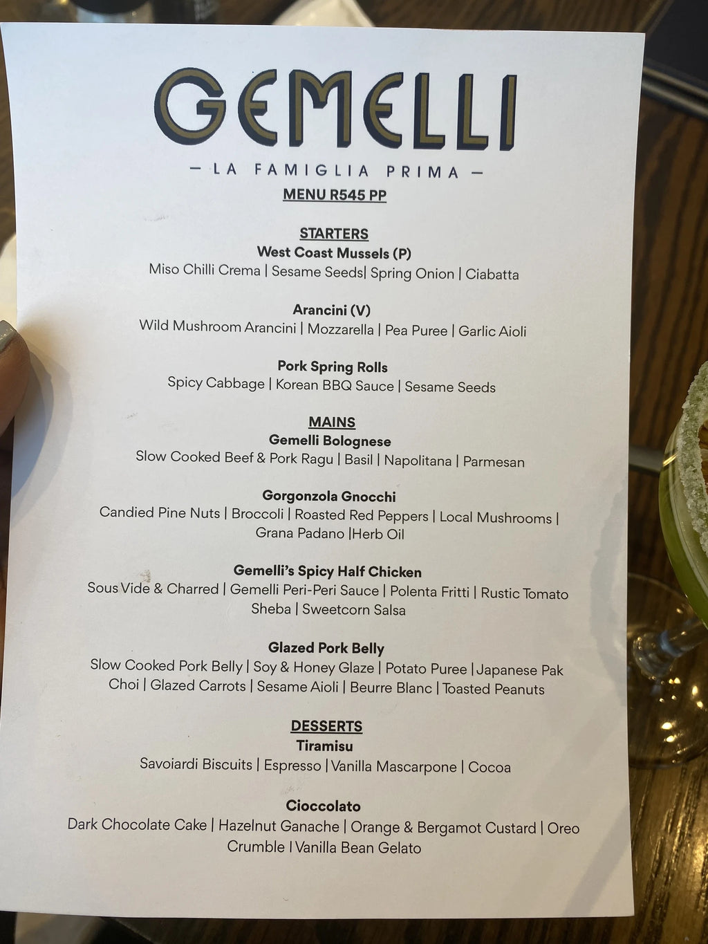 Gemelli, Sandton South Africa