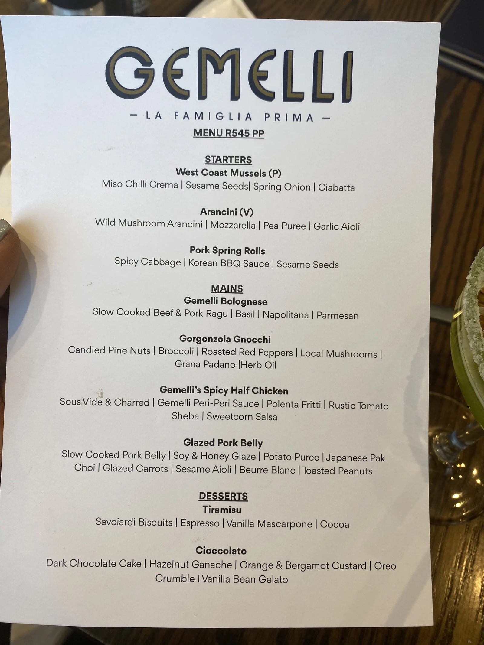 Gemelli, Sandton South Africa