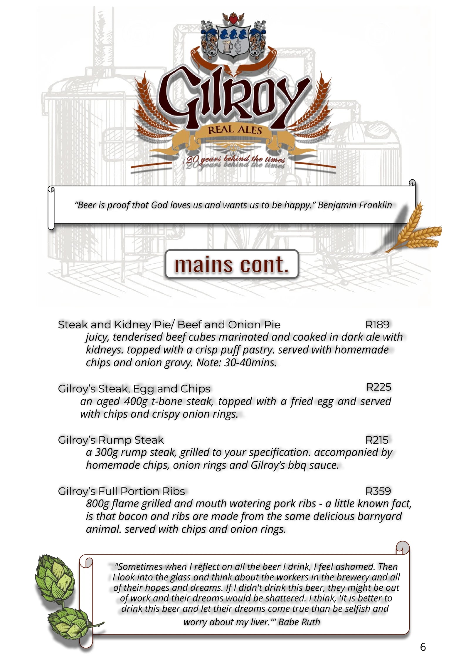 Gilroy's Brewery (Pty) Ltd, Johannesburg South Africa