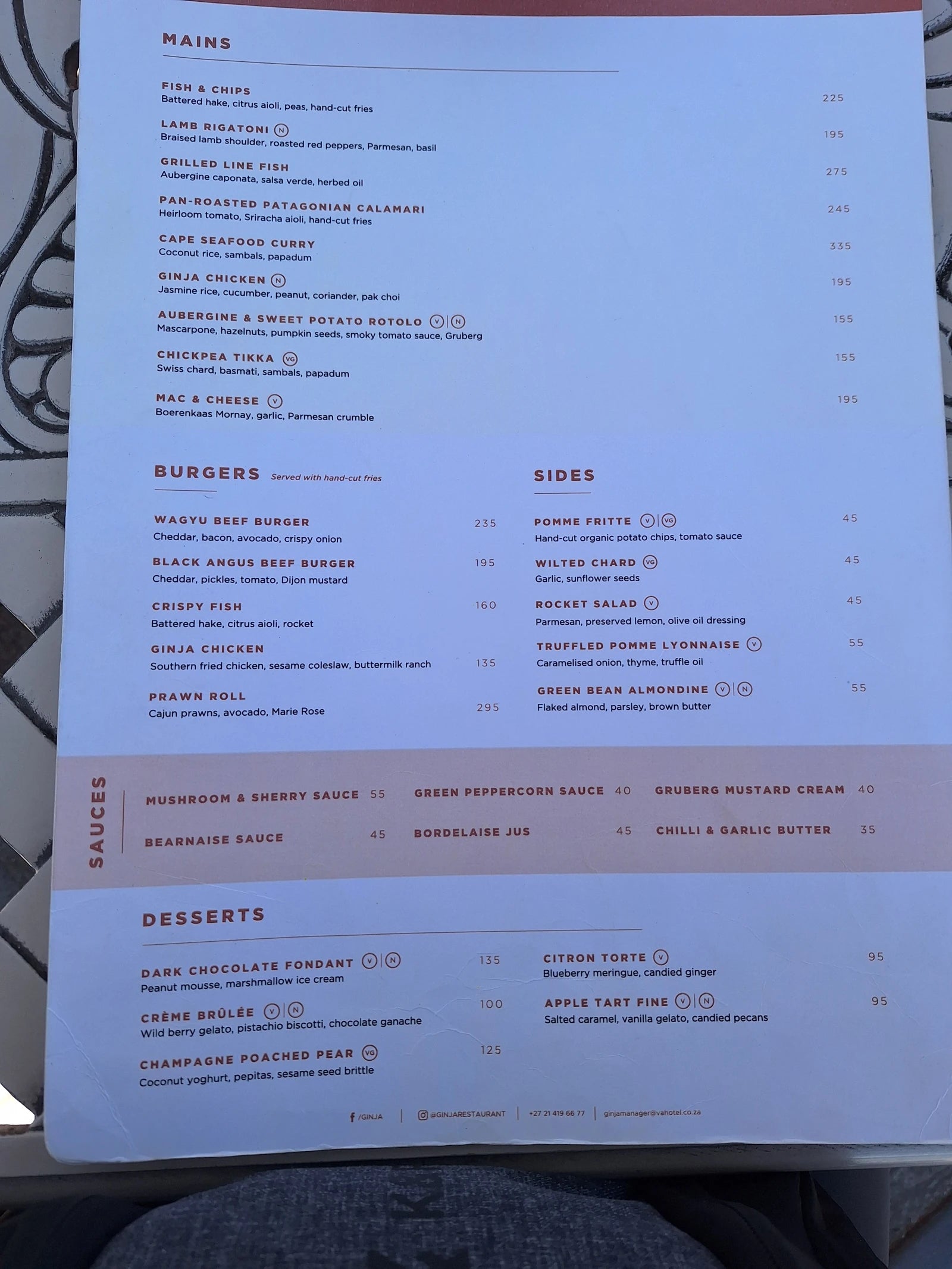 GINJA Restaurant Cape Town, Cape Town South Africa