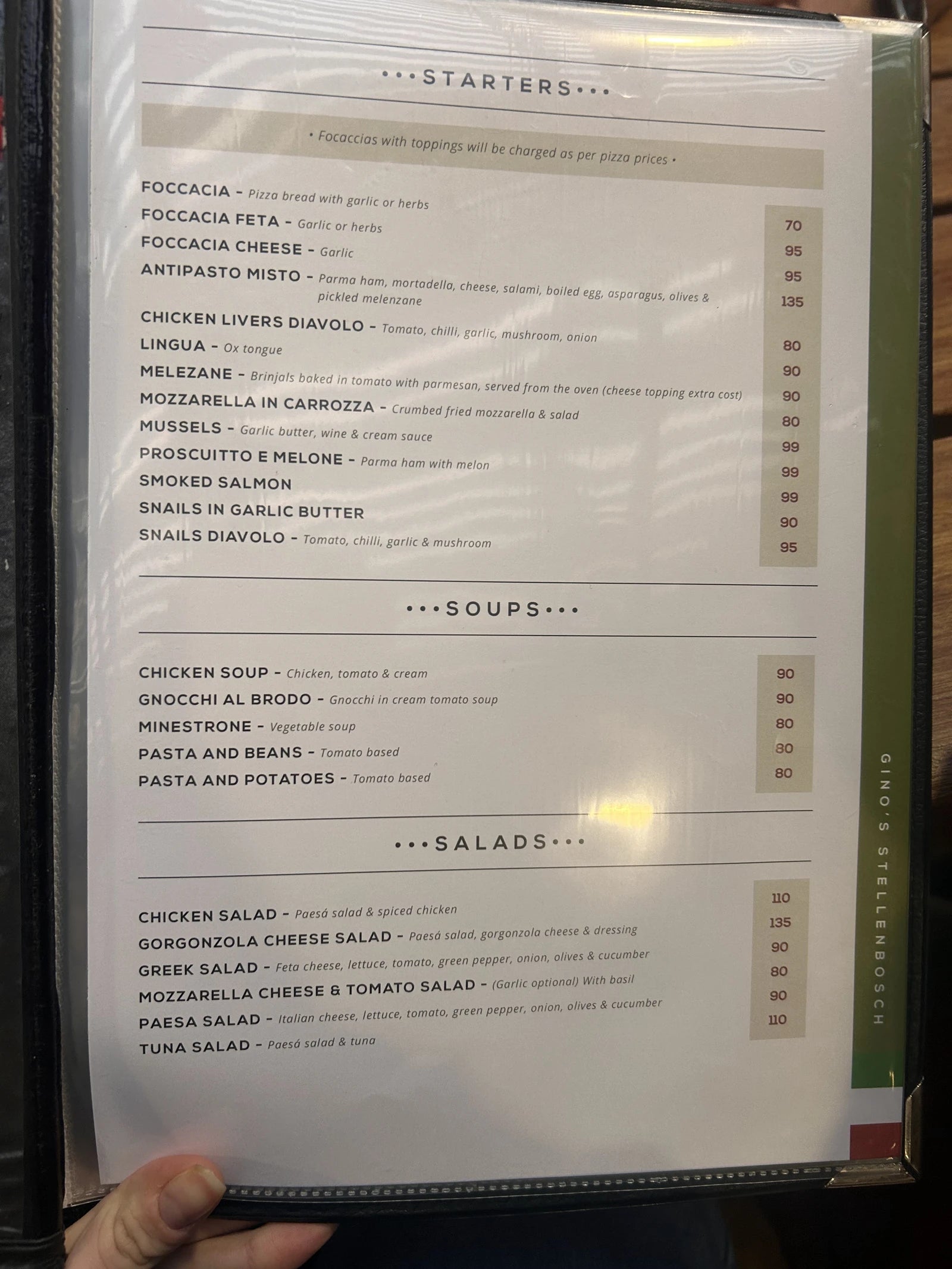 Gino's, Stellenbosch South Africa