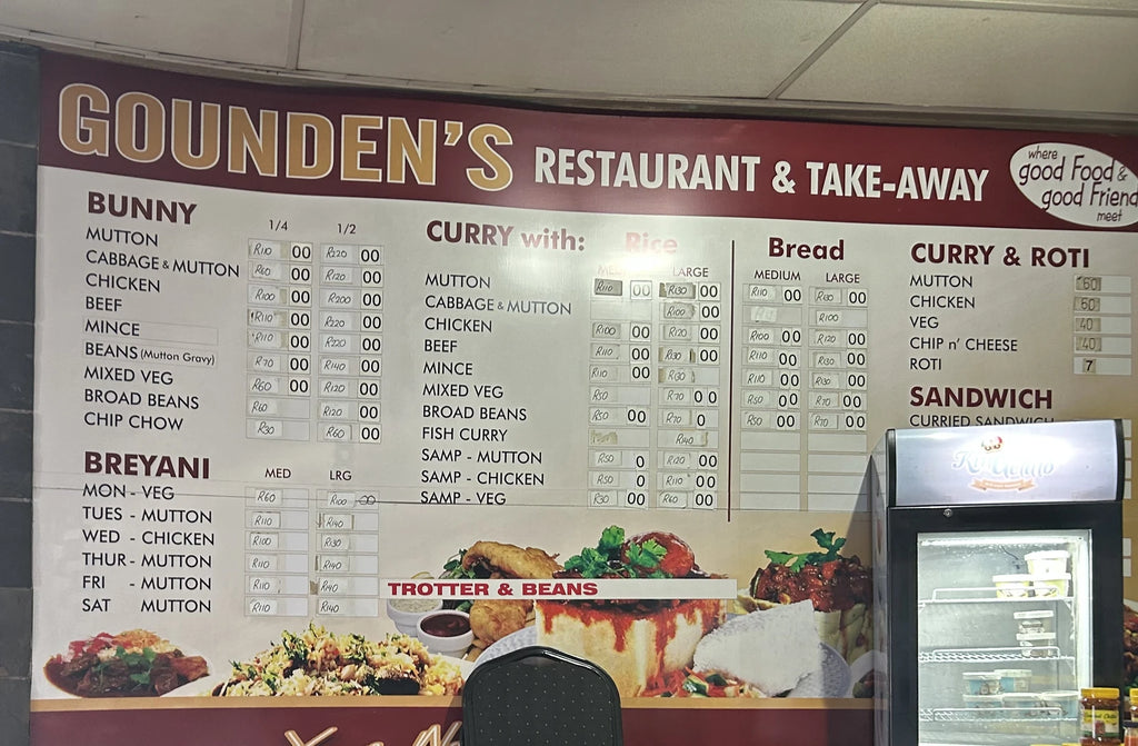 Gounden's Restaurant & Take Away, Durban South Africa
