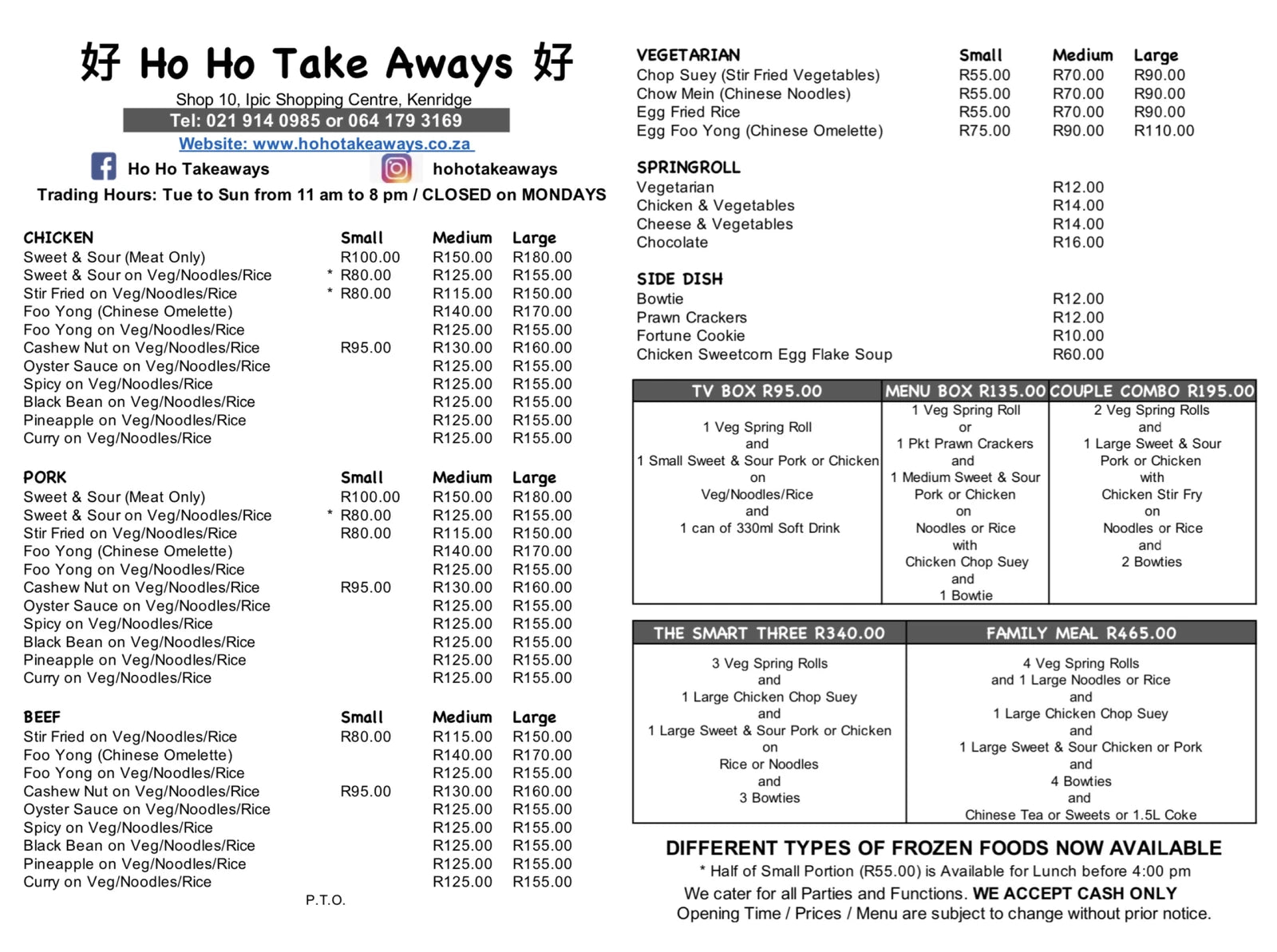 Ho Ho Take Aways, Cape Town South Africa