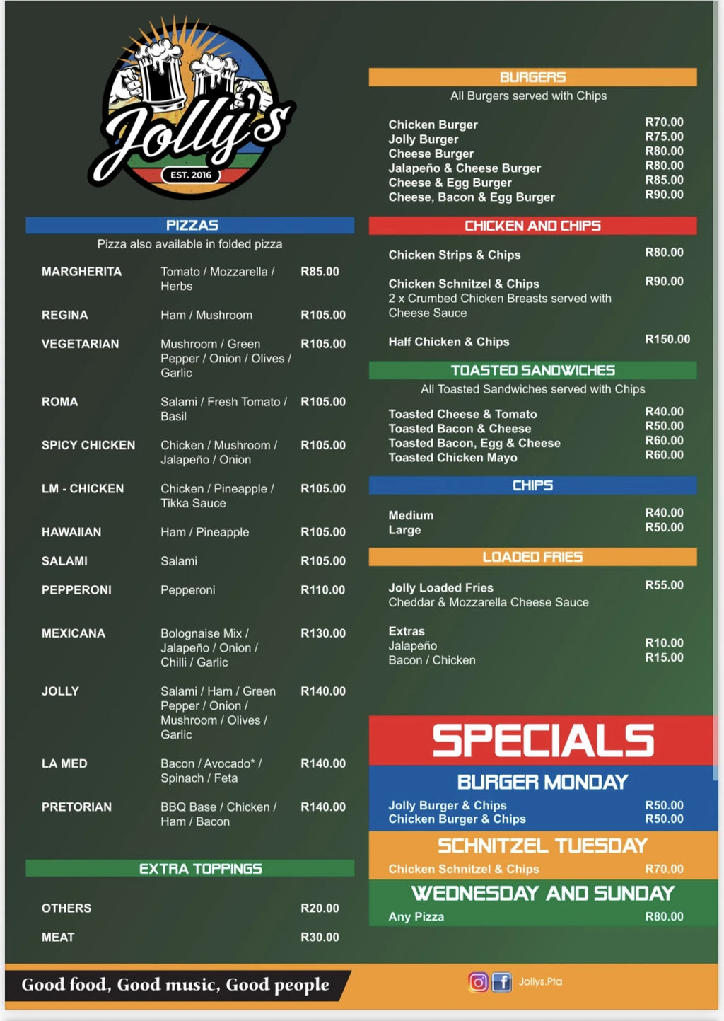 Jolly’s, Hatfield, Pretoria South Africa