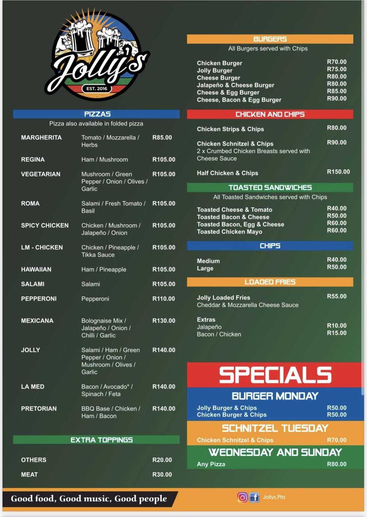 Jolly’s, Hatfield, Pretoria South Africa