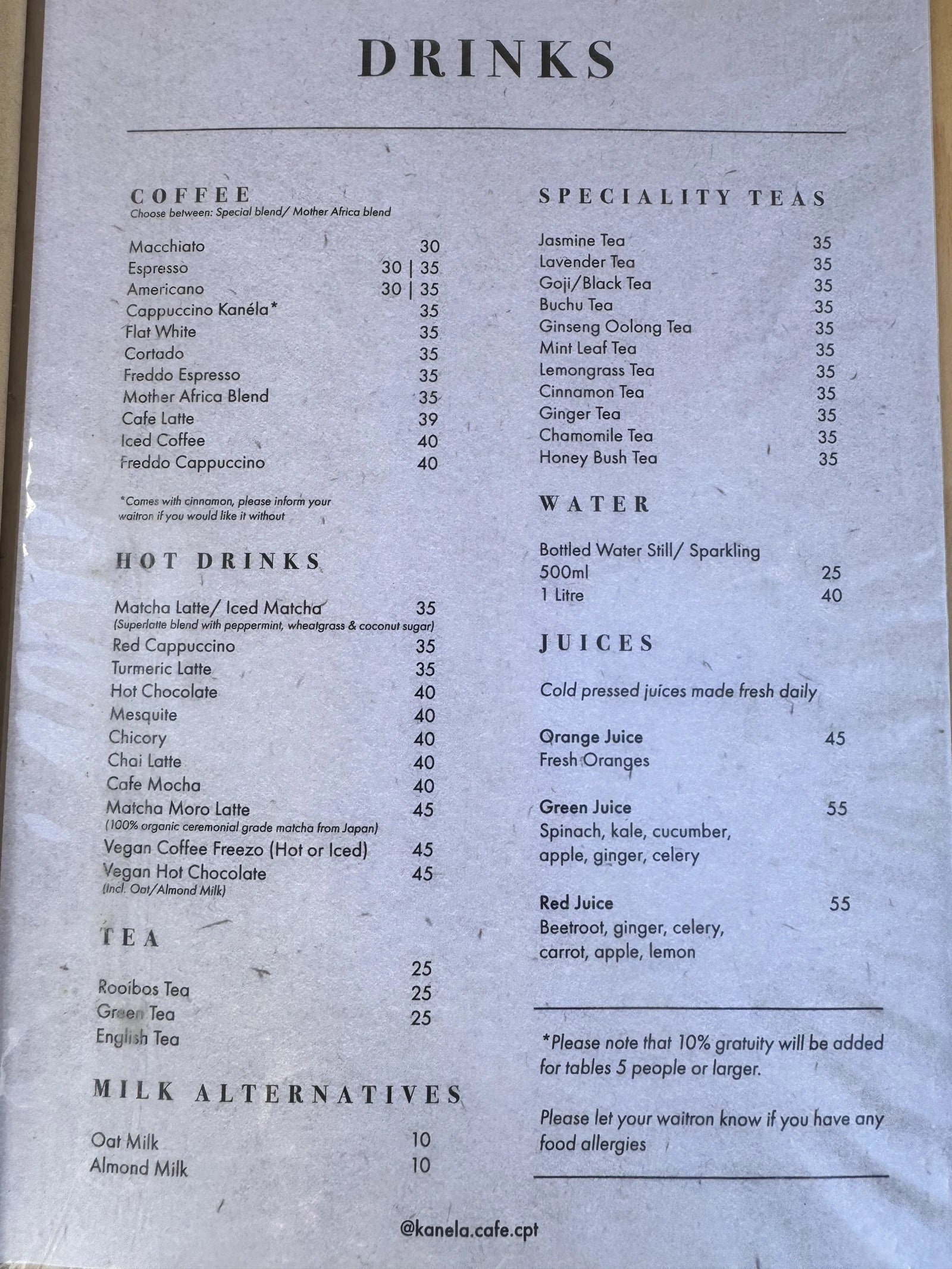 Kanéla Café, Cape Town South Africa