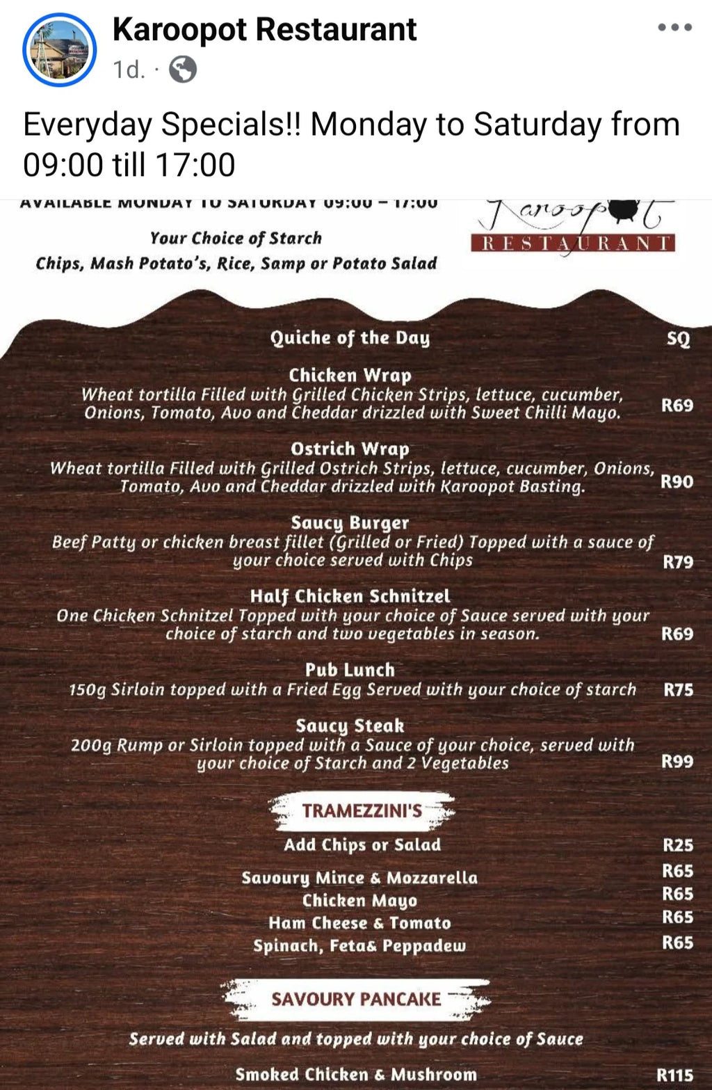 Karoopot Restaurant, Oudtshoorn South Africa