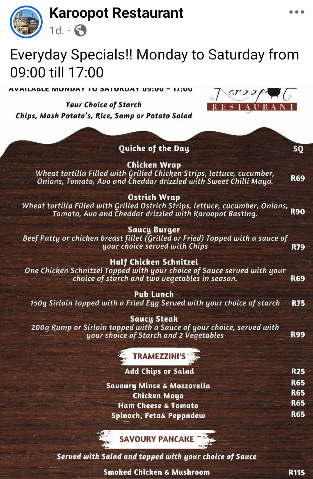 Karoopot Restaurant, Oudtshoorn South Africa