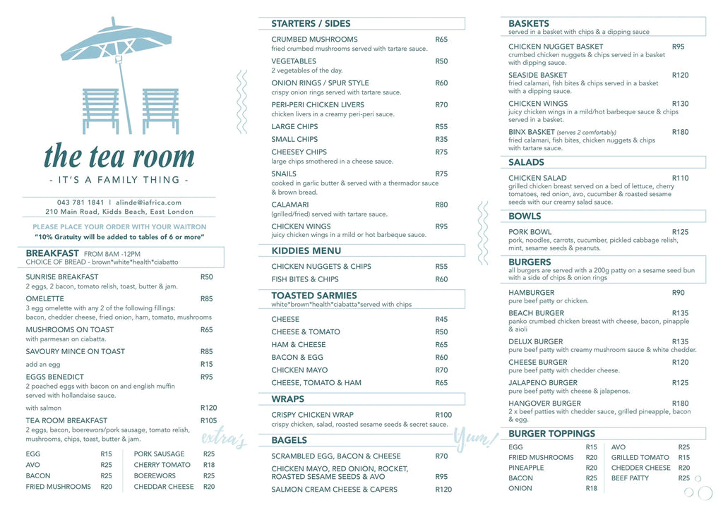 Kidd's Beach Tea Room, Kidd`s Beach South Africa