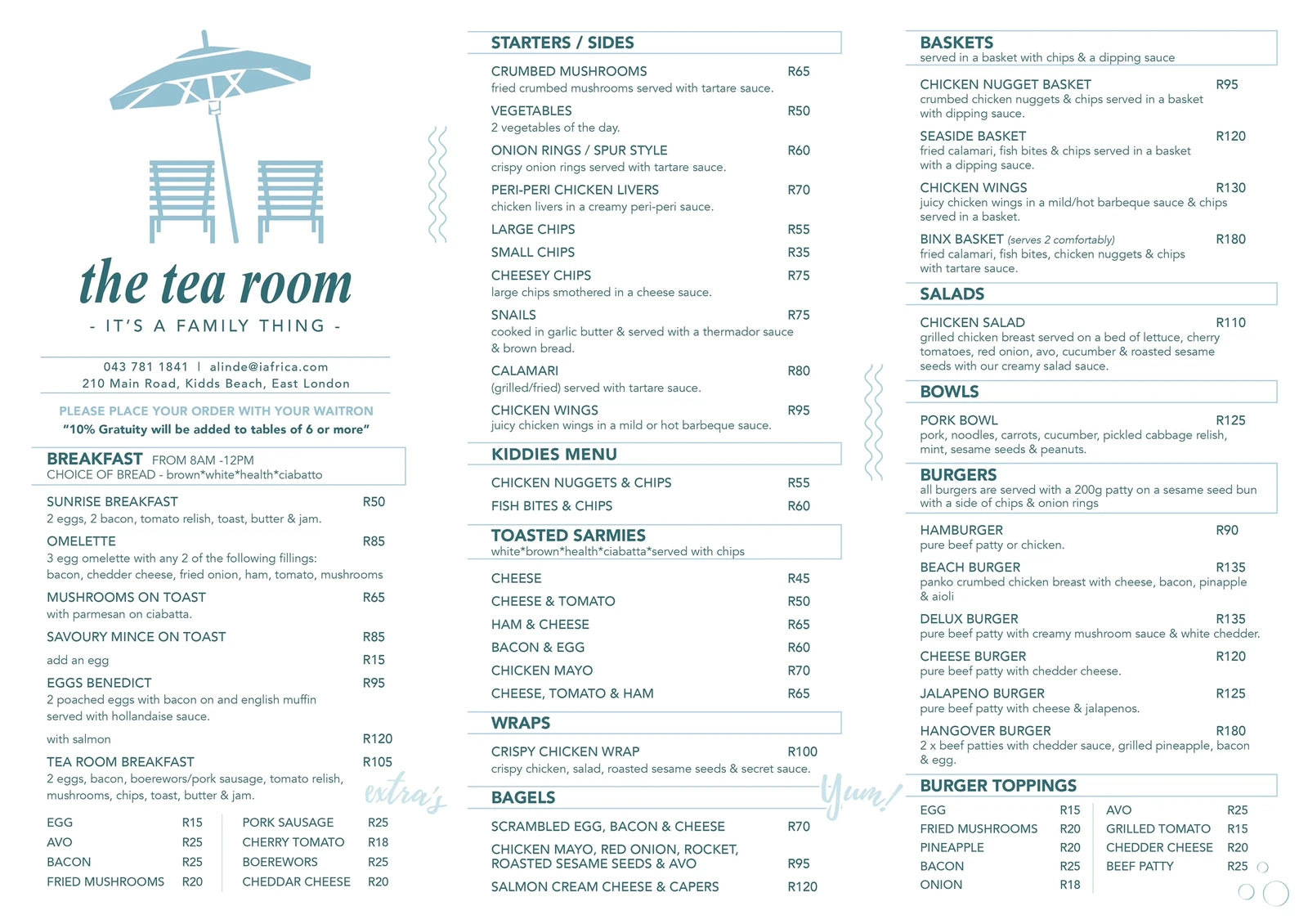 Kidd's Beach Tea Room, Kidd`s Beach South Africa