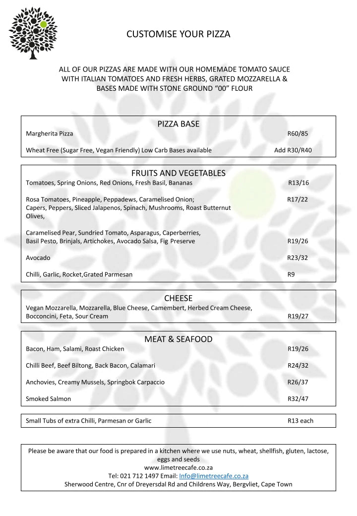 Lime Tree Cafe, Cape Town South Africa