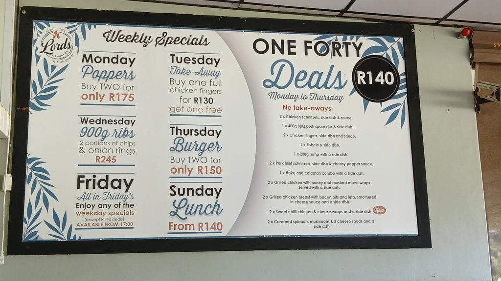 Lords & Legends Sports Cafe Amanzimtoti, Durban South Africa