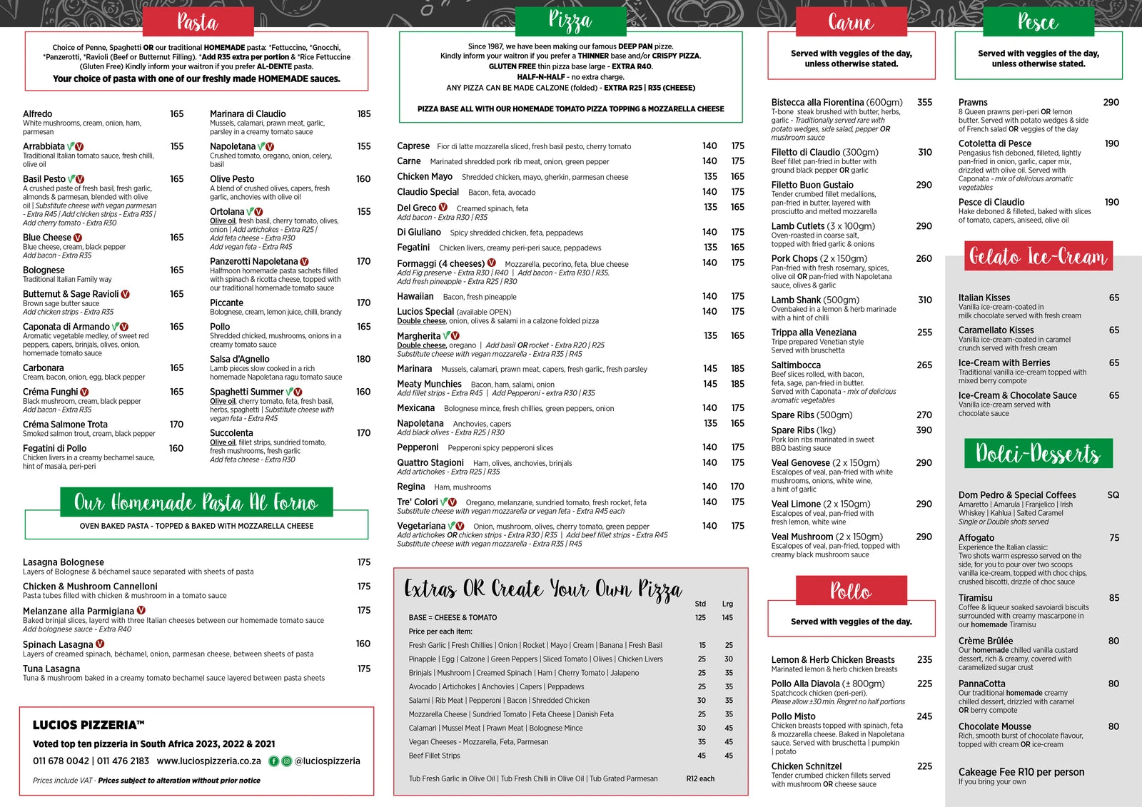 Lucios Pizzeria, Randburg South Africa