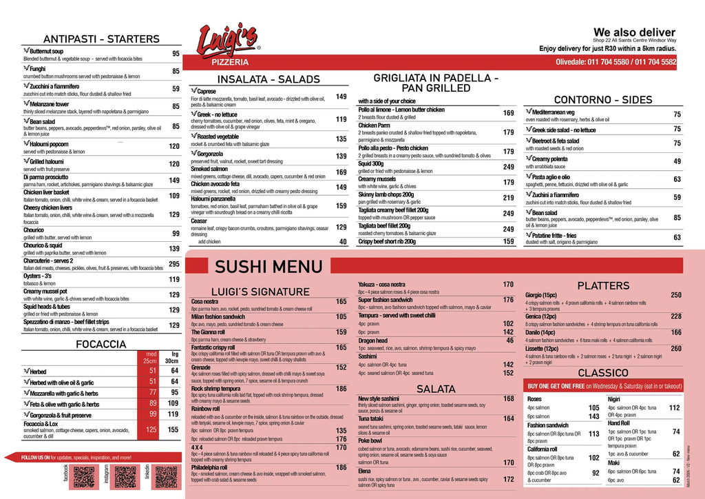 Luigi's Pizzeria Olivedale, Randburg South Africa