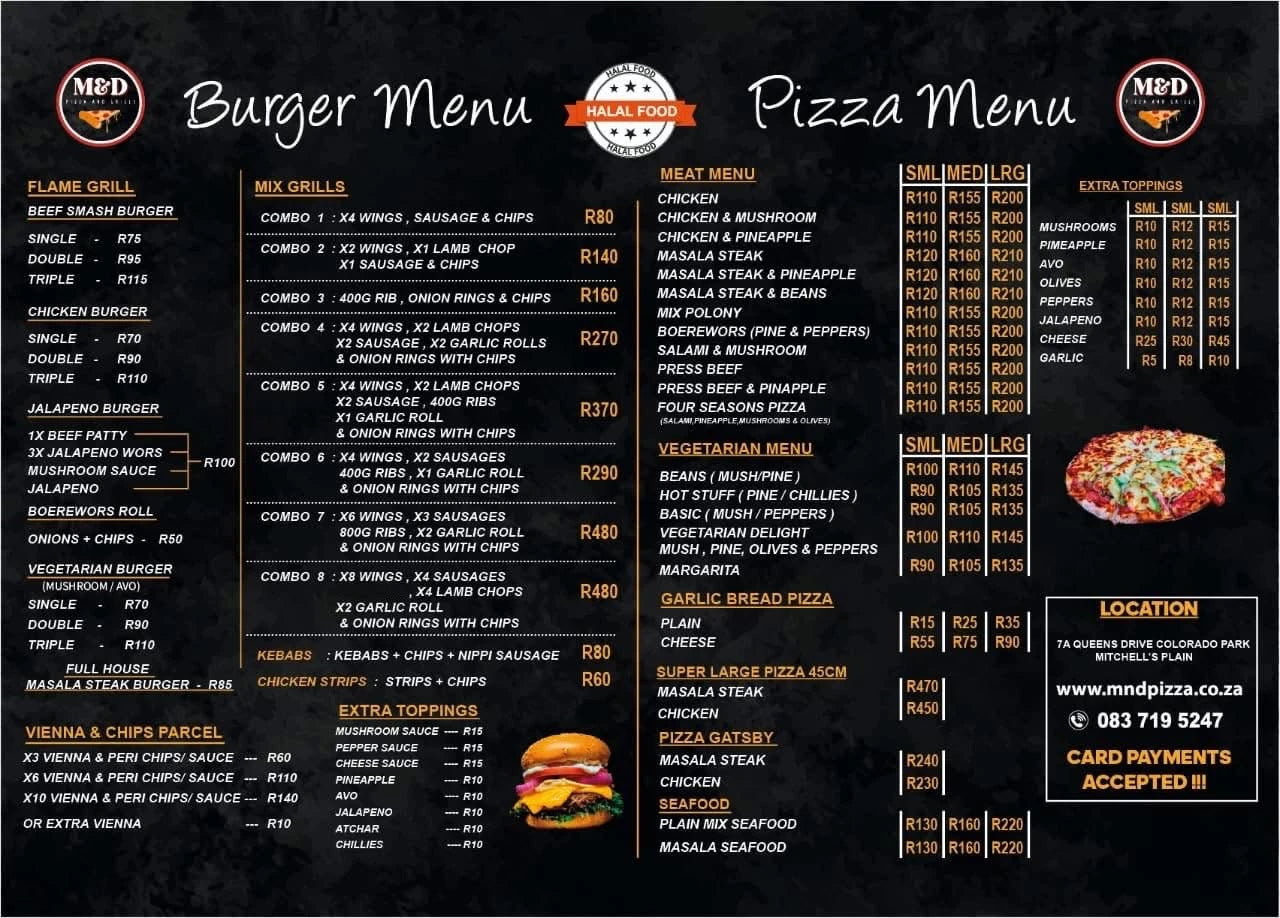 M&D Pizza & Burger, Cape Town South Africa