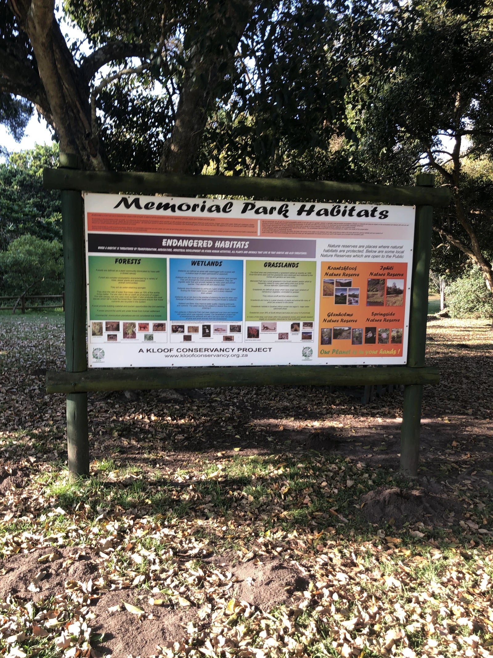 Memorial Park, Kloof South Africa